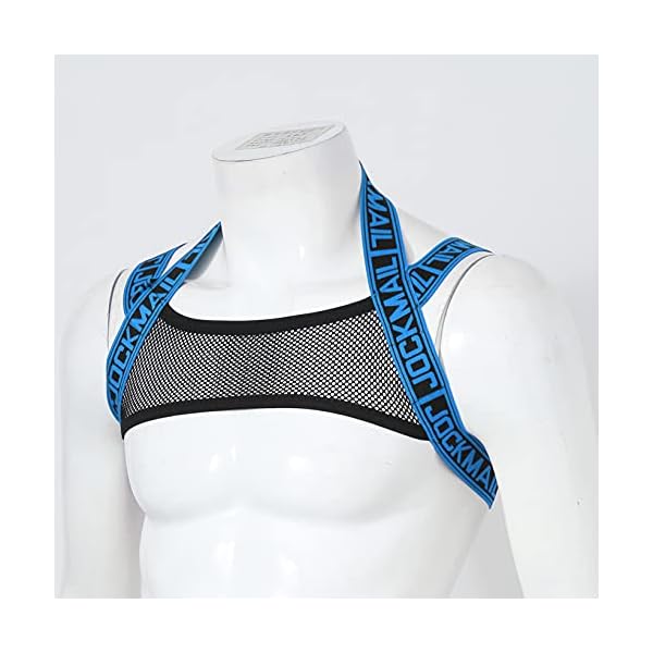 Aiihoo Herren Durchsichtigem Mesh Crop Top Body Brust Harness Schulterumfang Brustumfang Harness Belt mit… – Bild 4