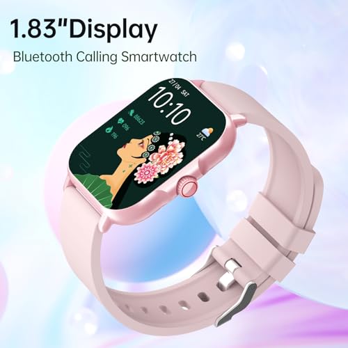 Image of SHKOD Watch1 Pro 1.83 inch HD Display Smart Watch with Bluetooth Calling, AI Voice Assistance, 100 Sports Modes IP67 Rating Fast Charging 240 * 286 Pixel High Resolution (Pink)