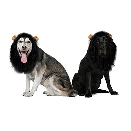 Vivifying Lion Mane For Dog, Adjustable Halloween Dog Lion Costume Wig With Ears For Medium And Large Dog Dress Up (Black) #TOP6