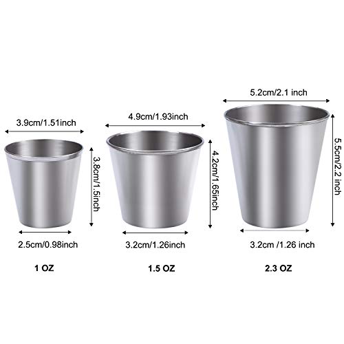Image of Ruisita 12 Pieces Stainless Steel Shot Cups Stainless Steel Shot Glass Drinking Tumbler (2.3 Ounce /70 ml)
