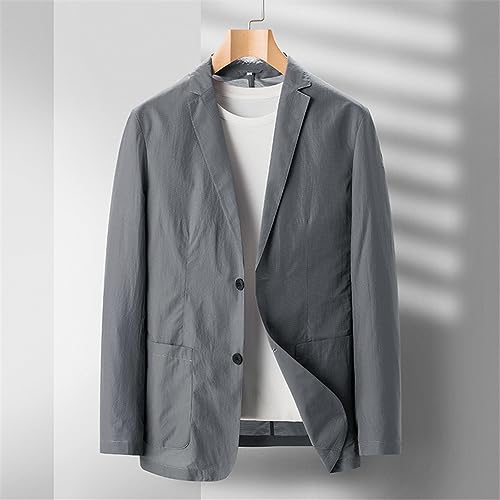 Summer Ultra Thin Blazer Single Layer Unlined Sunscreen Casual Suit Jacket for Men4