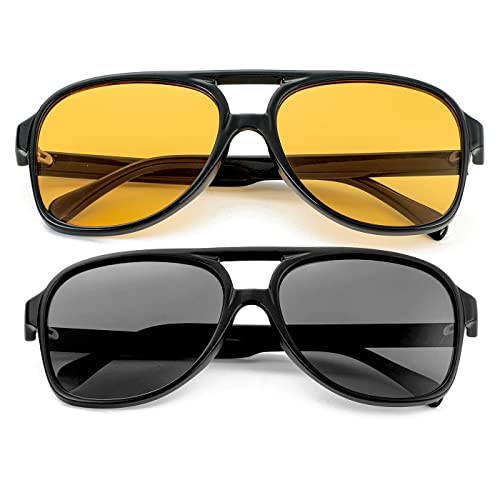 Image of Polarized Classic Vintage Aviator Sunglasses for Men Women Large Frame Retro 70s Sunglasses