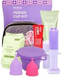 Pixie Menstrual Cup Kit - Best Period Cup Starter Kit for Feminine Care - Proven to Be What You Need to Become A Successful Cup User - 100% Medical-Grade Silicone - Tampon Alternative