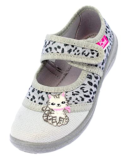 Beck Mädchen Miezekatze Hausschuh, Grau, 31 EU Schmal