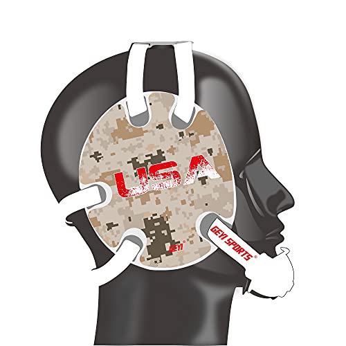 Wrestling Headgear with Desert Camo Decals (White, Adult)