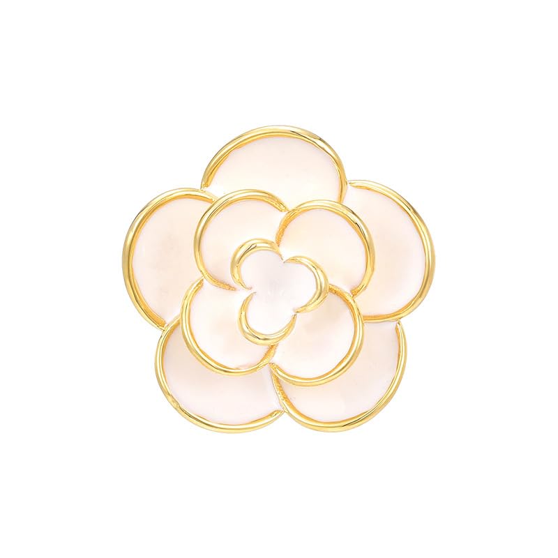 Image of Flower Brooch Pins for Women Rhinestone Red Pin Blazer Dress Denim Jacket Lapel Pin Wedding Holiday Gift Accessories