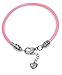 Timeline Treasures Real Leather Stainless Steel Starter Charm Bracelet Fits Pandora Jewelry European Style FREE Bead (Lobster Claw, 7.5 Inch, Pink, Extender)
