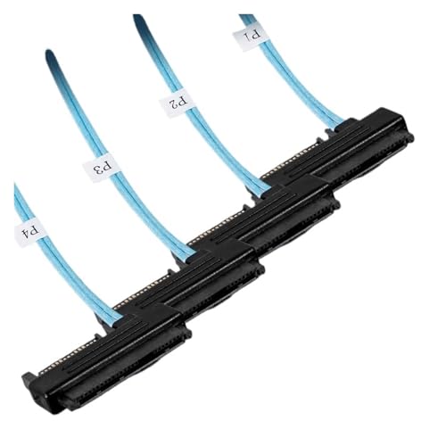 Cable S/A/S 36 Pin SFF8087 a 4 S/A/S 29 Pin SFF8482 con SATA 15 Pin 0.5 m miniatura 5