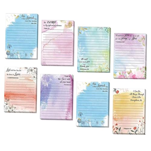 GRIRIW 8 ノート 付箋パッド 線のある付箋 貼り付けメモパッド 付箋タブ メモ帳 スティッキー インデックス タブ 可愛いメモシール 色付きメモパッド スティッキータブ バルク付箋 論文