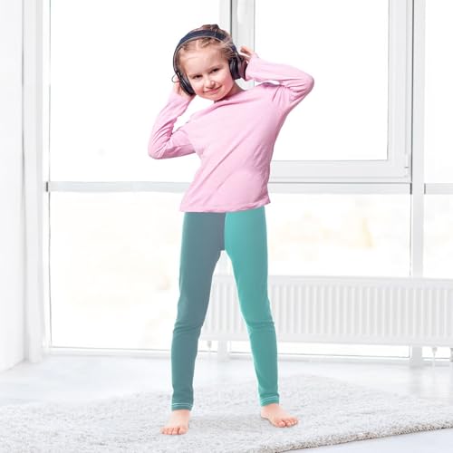 DOMIKING Blue Green Gradient Girl's Leggings Pants Kids' Yoga Pants Stretchy Active Legging 4 Years4