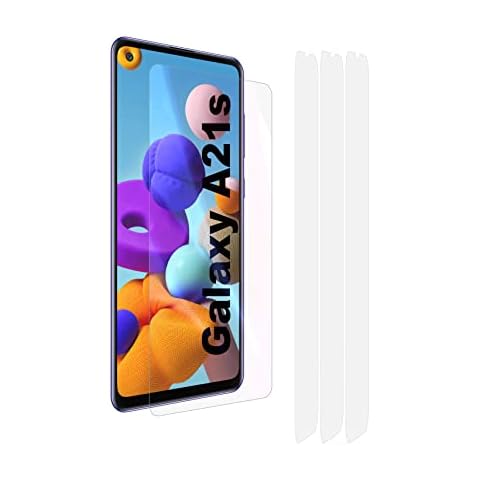 Fonetek® 3x Clear Plastic PET LCD Screen Protector Cover Guards for Samsung Galaxy A21s Cover