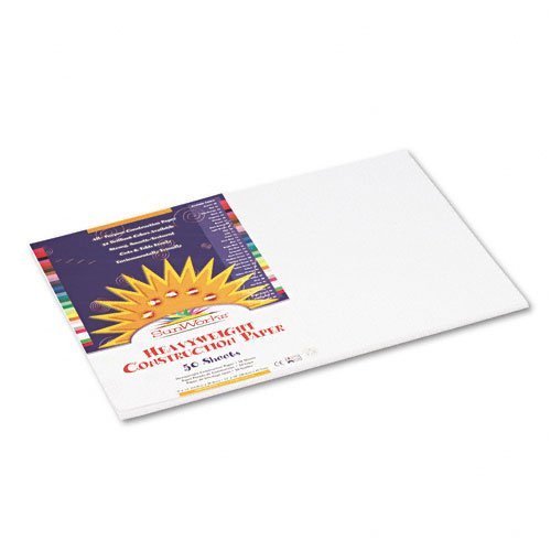 SunWorks : SunWorks Construction Paper, Heavyweight, 12 x 18, Bright White, 50 Sheets -:- Sold as 2 Packs of - 50 - / - Total of 100 Each