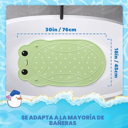 Miniatura 9 de Uneede Alfombra Bañera Antideslizante Para Niños, Forma De Rana, Alfombra Ducha Antideslizante, 76 X 45 Cm, Alfombrilla De Baño Para Bebés, Alfombrilla Antideslizante Para Bañera