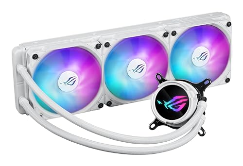 ROG Strix LC II 360 ARGB White Edition, dissipatore a liquido all-in-one per CPU con Aura Sync, supporto Intel LGA 1700 e AMD AM4/TR4 e 3 ventole ROG RGB da 120 mm indirizzabili, Bianco - Mouse gaming - Immagine 1