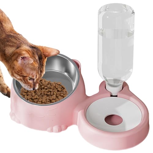 猫用食器(餌と水用)、子猫用食器(餌と水用),猫用室内猫用傾斜猫ボウル | 犬猫ウサギ用ステンレス製フードボウルと自動給水器ボウル
