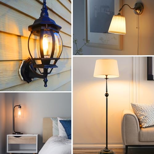 Image of Jensense Edison Bulbs E26 LED Bulb 60 Watt Equivalent, Vintage LED Light Bulbs CRI90+ ST19, Dimmable Clear Light Bulbs (2300K Amber Light, 7watt-24 Pack)