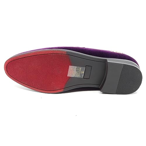 Image of Men's Velvet Designer Classic Dress Tuxedo Smoking Slipper Loafers Slip On Shoes SM-56