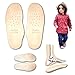 Solette Ortopediche Vera Pelle per Bambini con Supporto Arco Plantare e Rialzo Tallone in Lattice – PRODOTTO ITALIANO – Sottopiede in Cuoio Antiodore Antisudore, Piedi Piatti Fascite Plantare (30 EU)
