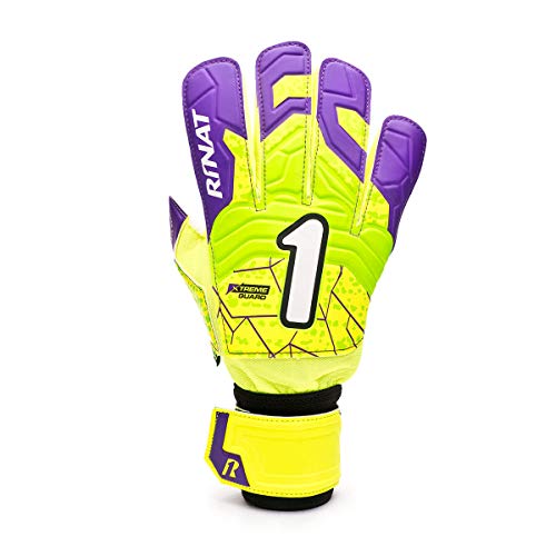 Rinat Xtreme Guard Training Turf Guante De Portero, Unisex Adulto, Amarillo neón/Morado, 7