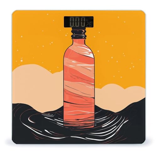 Báscula digital para baño con vidrio templado y pantalla LCD miniatura 1