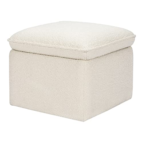 Babyletto Cali Storage Ottoman in Ivory Boucle, Greenguard Gold Certified