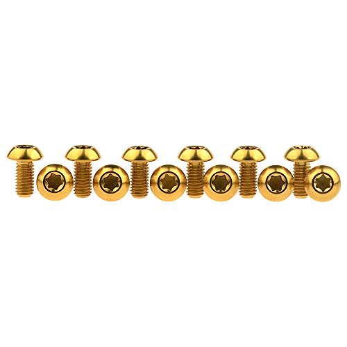 Image of 12Pcs Ti Titanium Bolts Torx M5x10 Bicycle Bike Disc Brake Cycle Rotor Screws Gr5 (Gold)