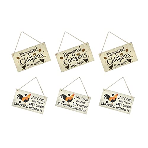 IOIUSKKU 6 X (Multi) Hühnerstall Schild Attraktives Design Hängeschilder Gartenschilder Nr.2