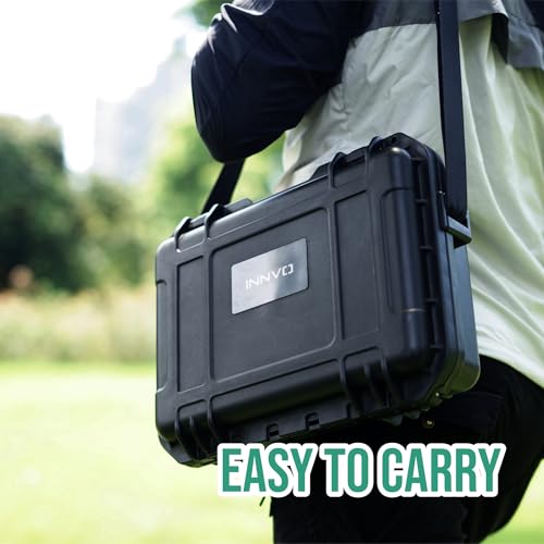 Image of INNVO Drone Case for DJI Mini 3 or 4 Pro Fly More Combo, Hard Plastic Waterproof Shockproof Dust-proof Easy for Organize Storage Transport When Traveling Camping and Outdoor Use, Black