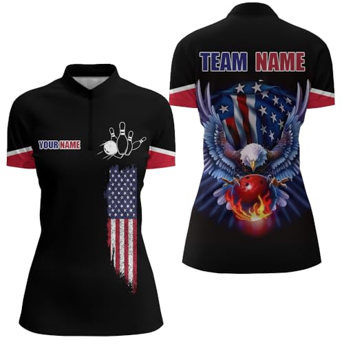 Eagle Bowling Shirt for Men & Women Custom American Bowling Team Jersey Unisex Polo & Quarter-Zip Bowler Gifts4