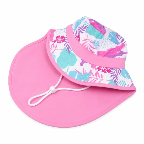Image of VRITRAZ Sun Protection UPF50+ Bucket Hat Toddler Summer Beach Play Hats with Neck Flap for Girl, Boy, Kids Summer Hat, Bucket Hat for Kids Ages 3-10 Years