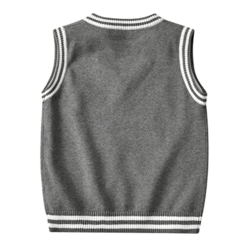 Boys Girls V-Neck Knitted Sweater Vest 100% Cotton Kids Knit Sweater Vest Sleeveless Pullover Waistcoat2