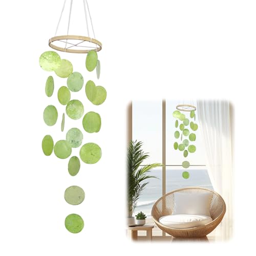 CUVZORA Muschel Windspiele, Böhmisches Deko Muschelwindspiel, Windspiele für Draußen Hängend, Garten Glockenspiel, für Fenster, Zimmer, Terrasse und Rasen Garten