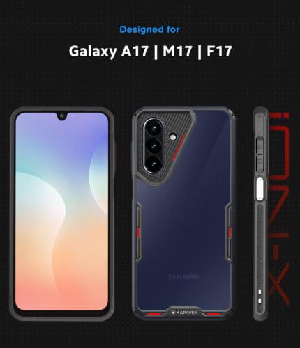 Image of KAPAVER iON - X | Samsung Galaxy A18 /M17 5G /F17 5G /A17 /A17 5G Case [Drop Protection] [Rugged] Galaxy A18 /M17 5G /F17 5G /A17 /A17 5G Back Cover | (TPU + PC) - Smoke Black