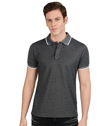 Image of Scott International Spark Polo T-shirts for Men - Bird Eye Collar neck, Half Sleeves, Cotton, Regular Fit, Stylish Branded Solid Plain tshirts for Boys