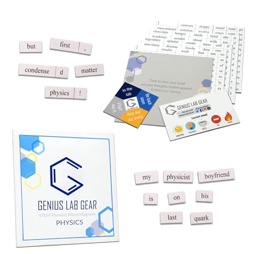 Physics Word Magnets Kit - Funny Nerdy Poetry Set for