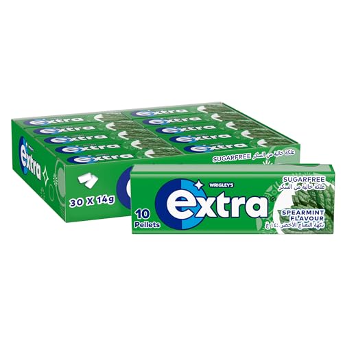 Extra Gum Spearmint, Sugar Free Chewing Gum Pack of 30x10 Pellets, Get Fresh on the Go, and Ready for Every Opportunity