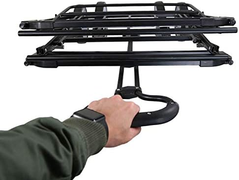 Miniatura 7 de Carro de mano plegable para exteriores, resistente, portátil, con ruedas de hule de 8 pulgadas y soporte para bebida, adecuado para ir de compras y