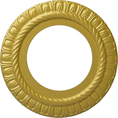 Image of Ekena Millwork 10 5 /8 inchOD x 5 3 /4 inchID x 1 /2 inchP Claremont Ceiling Medallion Fits Canopies up to 7 inch Ceiling Medallion, Rich Gold