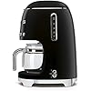 Smeg DCF02BLUK Drip Coffee Machine, Auto-Start Mode, Reuseable Filter, Digital Display, Anti-Drip System, Aroma Intensity Option, 1.4 Litre Tank, Black