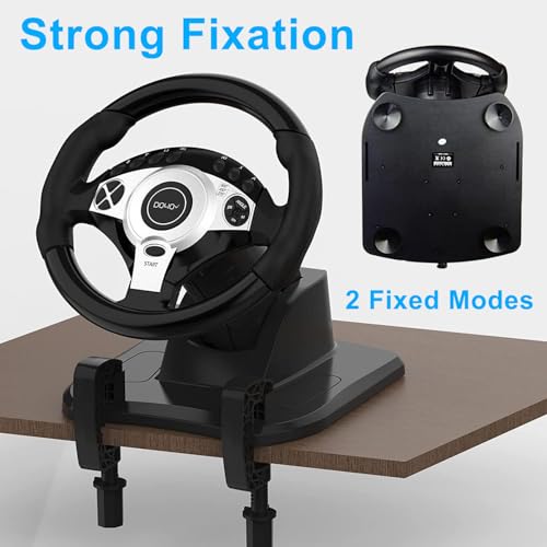 NBCP Gaming Steering Wheel, PC Racing Wheel 270°/900° Car Sim Driving Gaming Wheel Dual-Motor Feedback Driving with Paddle Shifters, Gear Lever Bundle for Xbox One, Xbox Series X/S, PS4, PS3, Switch - Image 8