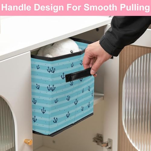 Boîte de rangement pliable avec poignées solides pour linge et jouets - 7