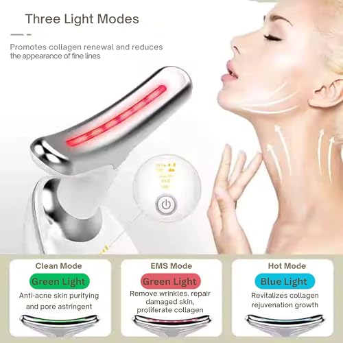 Image of Electric Face & Neck Massager Machine for Facial Lifting, Jawline Shaping, Double Chin Reduction & Skin Tightening | Red Light Therapy Facial Massage Tool for Firming & Face Care