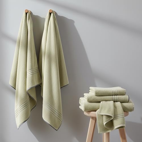 Image of Cortina Premium Solid Towels for Bath 70 x 140 cm 500 GSM Microfiber Bath Towels, Ultra Soft, Highly Absorbent & Quick Dry for Gym, Beach & Bathroom Towels for Men, Women & Kids Color : Beige