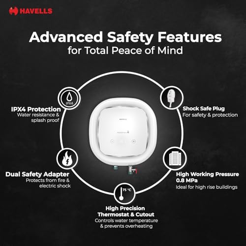 Image of Havells Adonia-i 15L Storage Water Heater(Geyser)|With Remote|Wi-Fi Control|Faster Heating|Safe to use|Saves electricity|Glass Coated Anti Rust Tank|Color Changing LED Indicator|Mcoloy Heating Element