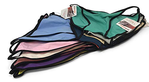 Sexy Basics Womens 12 Pack String Bikini Briefs/Ultra-Soft Cotton/Spandex Stretch No-Show Panties (12 Pack -Dazzling Solids, X-Large)