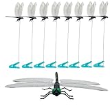 8 Pack Dragonfly Clip Dragonfly Clips Black Dragon Fly Hat Clip Artificial Realistic 3D Dragonflies Garden Stakes Decor for Indoor Outdoor (8 Pcs Dotted Dragonfl)