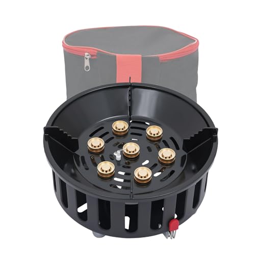 Outdoor Portable Stove Burner with 3 Adapters, Electronic Ignition Camping Stove, Compatible With 8.46-9.06-inch Pots, for Hiking Camping Stove Tool