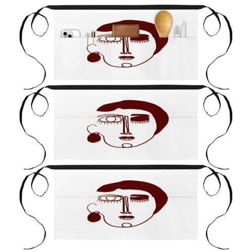 Demi-tablier pour cuisine et pâtisserie au motif de tête abstraite pour sublimer votre bistrot