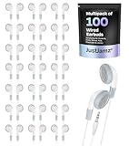 Bulk Earbuds 100 Pack – Basic White Wired Ear Buds for Classroom, Students, and Schools – Comfortable Disposable Headphones – Multi Pack Earphones with 3.5mm Jack for Kids and Teachers