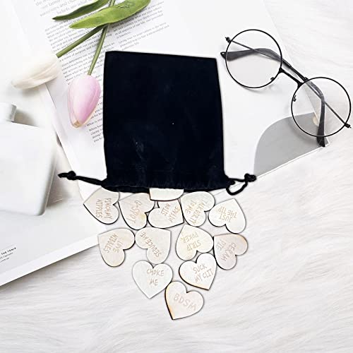 Qiaoo 20Pcs Date Night Activity Tokens, Valentines Ideas Gifts For Couples, Funny Wooden Couples Date Night Activity Token, Romantic Funny Sex Token Gift For Him (Package 3, Heart-Shaped) #TOP2